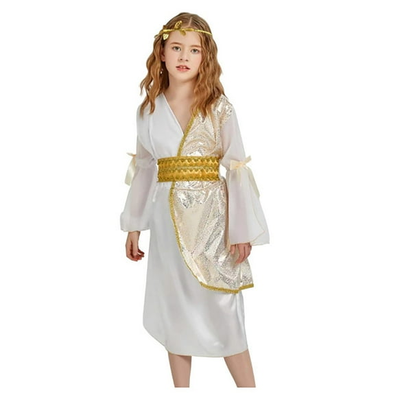 SJLDQY Carnival Toddler Girls Roman Prince Dress Up Retro Robe With Headwear Outfits Party Stage Performance Clothes Set
