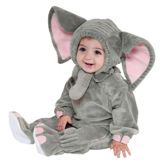 SJLDQY Child Girl Outfits for Boys Long Sleeve Romper Cartoon Elephant Jumpsuit Hat Clothing Set Grey 18-24 Months