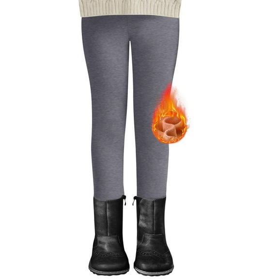 SJLDQY Child Girls Leggings Stretchy Lined Leggings for Girls Cartoon Print Graphic Thermal Warm Kids Fall Winter Tights