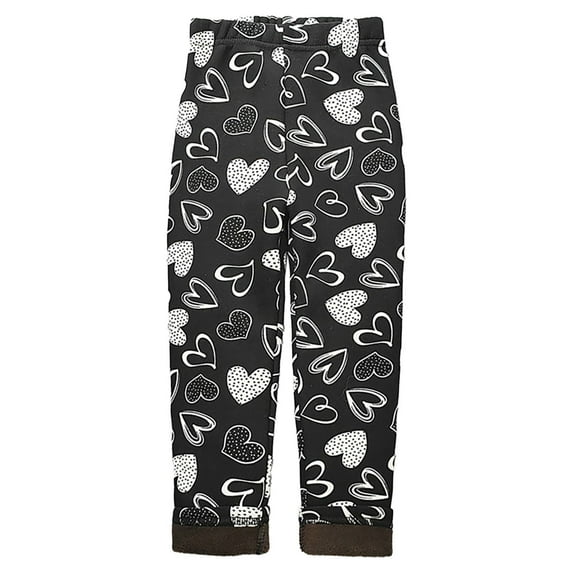 SJLDQY Child Girls Leggings Stretchy Lined Leggings for Girls Casual Graphic Thermal Warm Kids Fall Winter Tights