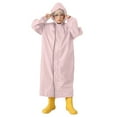 thumbnail image 1 of SJLDQY Children's Raincoat With School Bag And Hood Boys And Girls Students Children Solid Color Long Raincoat, 1 of 5