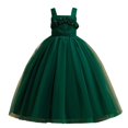 thumbnail image 1 of SJLDQY Flower Girls Maxi Dress Sleeveless Tulle Princess Dress Bridesmaid Wedding Pageant Party Formal Gowns, 1 of 6