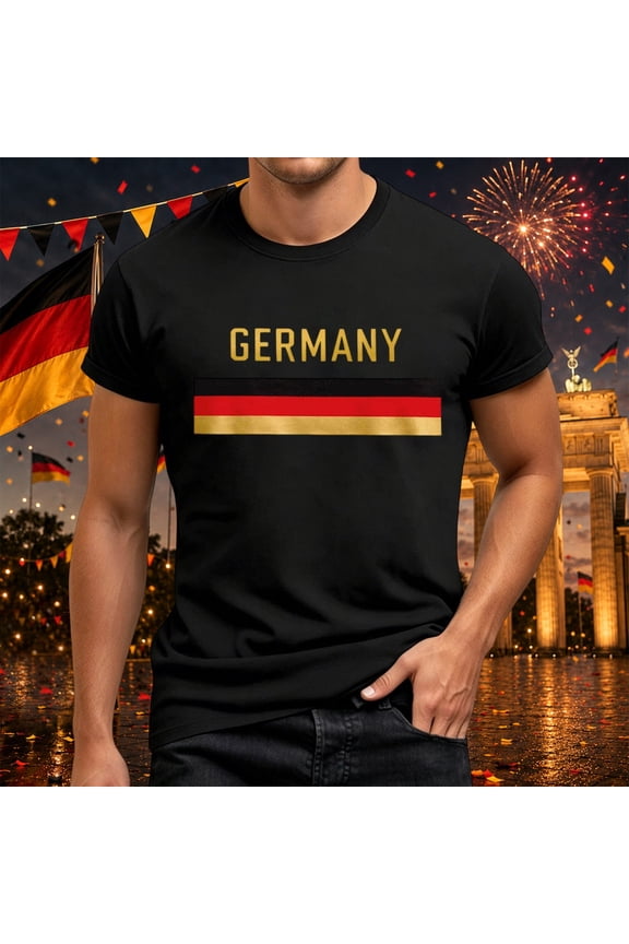 Germany Day Mens Short Sleeve Tshirts Germany Flag Graphic T-Shirts for Men Casual Crew Neck Loose Fit Soft Tops