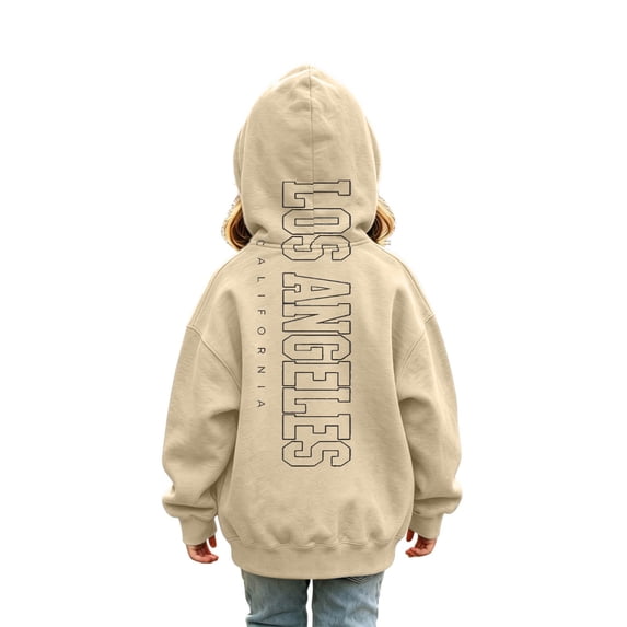 SJLDQY Girl's Hoodies Casual Hooded Sweatshirt Long Sleeve Letter Graphic Pullover Tops Size 3-4 Years