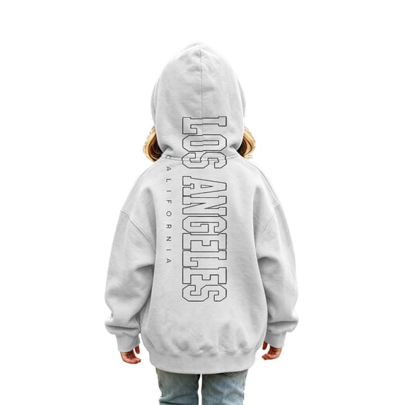 SJLDQY Girl's Hoodies Casual Hooded Sweatshirt Long Sleeve Letter Graphic Pullover Tops Size 5-6 Years