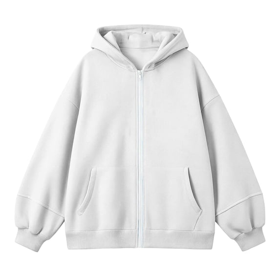 SJLDQY Girl's Hoodies Casual Hooded Sweatshirt Long Sleeve Zip Up Pullover Tops Size 13-15 Years