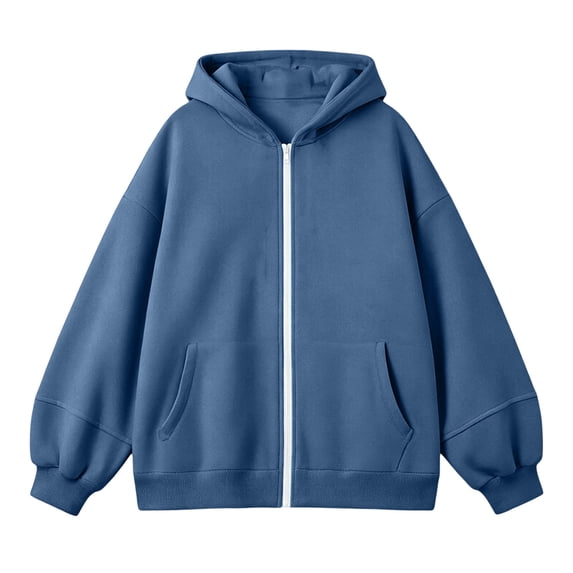 SJLDQY Girl's Hoodies Casual Hooded Sweatshirt Long Sleeve Zip Up Pullover Tops Size 5-7 Years