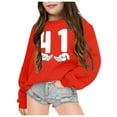 thumbnail image 1 of SJLDQY Girl's Sweatshirts Trendy Graphic Relax-fit Pullover Tops Long Sleeve Crew Neck Sweatshirt Size 3-4 Years, 1 of 4
