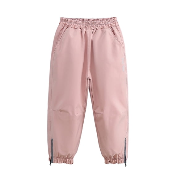 SJLDQY Girls Cargo Pants Waterproof Outdoor Joggers Elastic Waist Sweatpants
