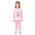 thumbnail image 1 of SJLDQY Girls Flannel Pajama Sets Fuzzy Long Sleeve Cute Graphic Tops Pants 2 Piece Pjs Sets Winter Sleepwear Warm Loungewear Sets for Girls, 1 of 3