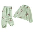 thumbnail image 1 of SJLDQY Girls Flannel Pajamas Long Sleeve Shirt and Pants 2 Piece Pj Sets Winter Sleepwear Warm Loungewear Sets for Girls, 1 of 4