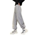 thumbnail image 1 of SJLDQY Girls Lined Pants Casual Elastic Waist Drawstring Joggers for Girls Solid Color Baggy Sweatpants with Pockets, 1 of 8