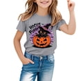 thumbnail image 1 of SJLDQY Girls' Halloween T-Shirts Cute Black Cat Pumpkin Graphic Tees for Girls Hallowmas Short Sleeve Crewneck T Shirts Casual Soft Tops, 1 of 4