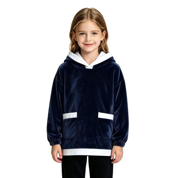 SJLDQY Girls Hoodies Casual Hooded Sweatshirt Long Sleeve with Pocket Pullover Tops Size 3-4 Years