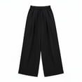 thumbnail image 1 of SJLDQY Girls Silk Pants Elastic Waist Casual Baggy Pants for Girls Solid Color Straight Leg Trousers, 1 of 4