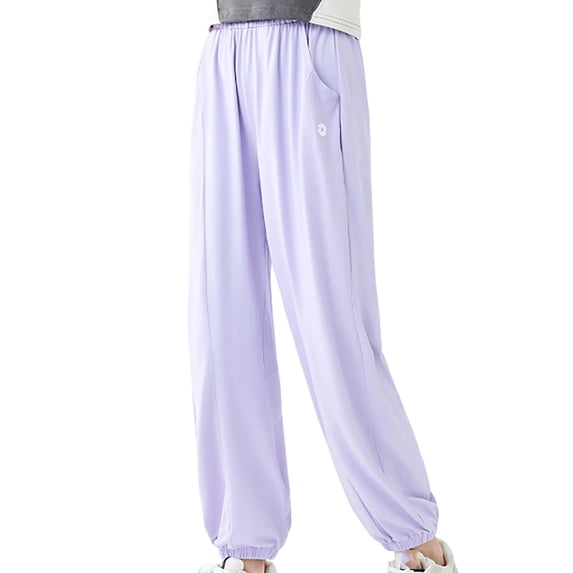 SJLDQY Girls Sweatpants Lightweight Soft Athletic Joggers for Girls Solid-color Casual Sweat Pants with Pockets