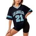 thumbnail image 1 of SJLDQY Girls T-Shirts Short Sleeve V-Neck Y2K T Shirts for Girls Number Graphic Tees Casual Athletic Tops, 1 of 4