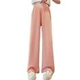 thumbnail image 1 of SJLDQY Girls Wide Leg Pants Casual High Elastic Waist Baggy Pants for Girls Summer Solid Color Straight Leg Trousers, 1 of 6