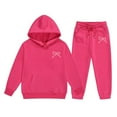 thumbnail image 1 of SJLDQY Girls Winter Outfits Sets Fleece Hoodie And Joggers 2Pcs Sports Clothes Set Stylish Print Warm Sweatsuit For Children, 1 of 4