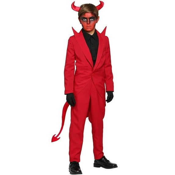 SJLDQY Halloween Boys Clothes Sets Long Sleeve Halloween Vampire Dress Up Suit Jacket Pants With Headwear Hallowmas Stage Performance Outfits Girls Festival Clothing