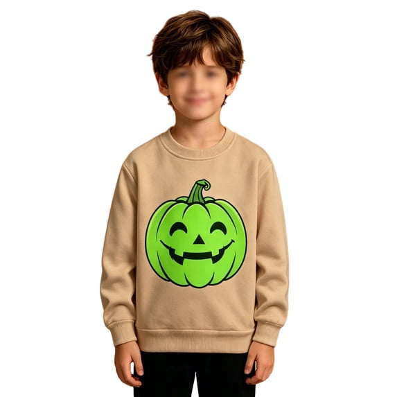 SJLDQY Halloween Glow In The Dark Sweatshirts for Boys Hallowmas Pumpkin Graphic Sweatshirt Fall Winter Lined Long Sleeve Crew Neck Pullover Tops