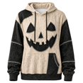 thumbnail image 1 of SJLDQY Halloween Hoodies for Women Pumpkin Face Graphic Hoodie Hallowmas Long Sleeve Casual Patchwork Pullover Hooded Sweatshirts with Pockets, 1 of 6