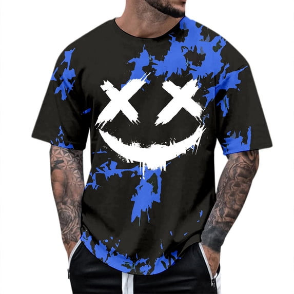 SJLDQY Halloween T Shirts for Men Y2K Novelty Graphic Tees Hallowmas Streetwear Short Sleeve Crewneck T Shirts Trendy Casual Soft Tops