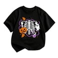 thumbnail image 1 of SJLDQY Halloween T-shirts for Girls Short Sleeve Hallowmas Pumpkin Ghost Graphic T-shirt Crew Neck Tees Summer Tops 3-4 Years, 1 of 4