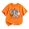 thumbnail image 1 of SJLDQY Halloween T-shirts for Girls Short Sleeve Hallowmas Pumpkin Ghost Graphic T-shirt Crew Neck Tees Summer Tops 5-6 Years, 1 of 4