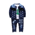 thumbnail image 1 of SJLDQY Baby Boys Clothes Set Long Sleeve Denim Jackets Jeans Letter Prints Graphic 2Pcs Denim Outfit Sets Cozy Fall Clothing, 1 of 6