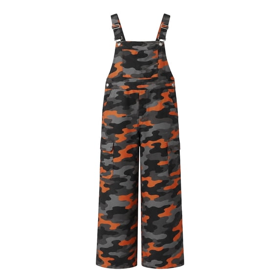 SJLDQY Men's Camo Bib Overall Adjustable Straps Denim Overalls for Men Fall Winter Outdoor Casual Utility Workwear with Pockets