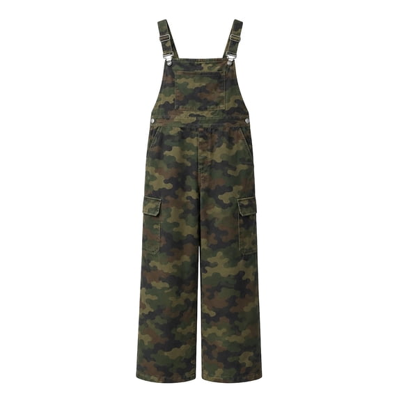 SJLDQY Men's Camo Bib Overall Adjustable Straps Denim Overalls for Men Fall Winter Outdoor Casual Utility Workwear with Pockets