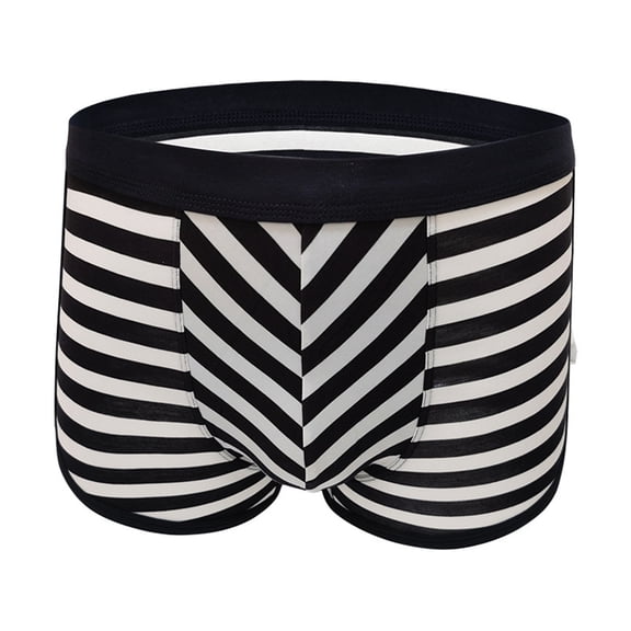 SJLDQY Men's Underwear Briefs Striped Ice Silk Boxer Briefs for Men Soft Breathable Boxer Shorts for Men
