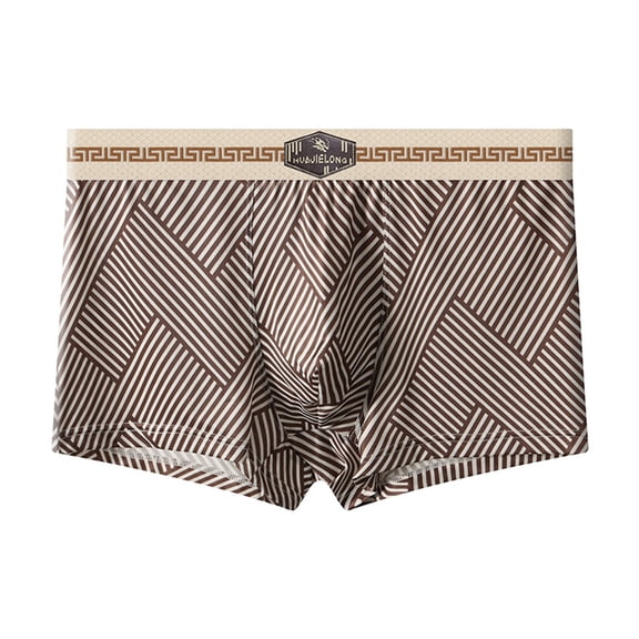 SJLDQY Mens Boxer Briefs Casual Graphic Ice Silk Boxer Briefs for Men Soft Breathable Plus Size Boxer Shorts for Men