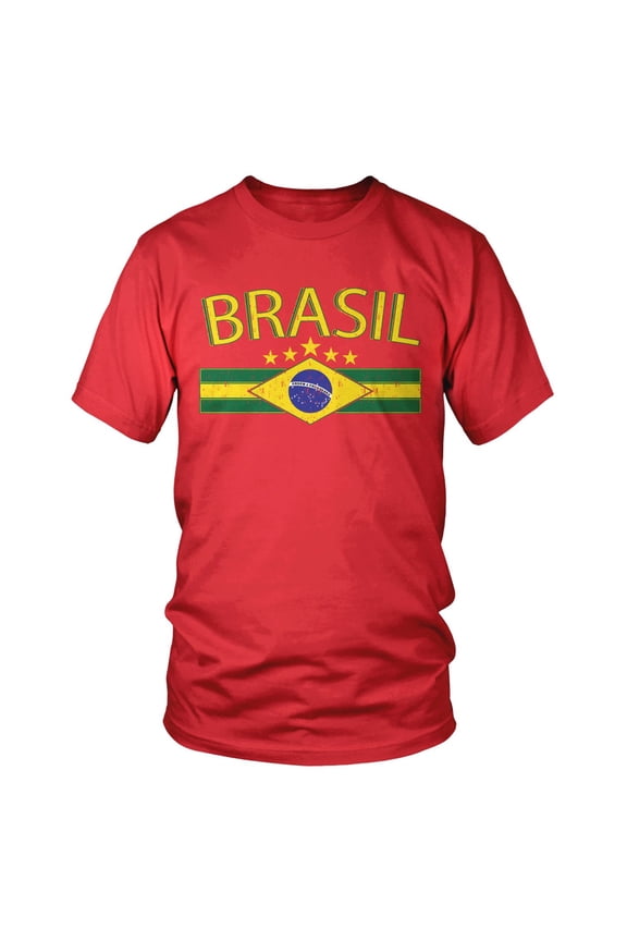 Mens Brazil Soccer Tshirts Short Sleeve International Football T-Shirts for Men Casual Crew Neck Brazil Flag Graphic Soft Athletic Tops