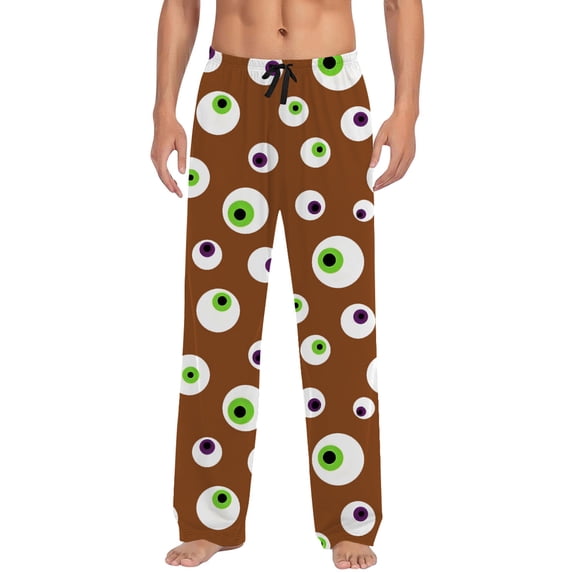SJLDQY Mens Halloween Pajamas Pants Wide Leg Pjs Trousers for Men Hallowmas Pumpkin Ghost Elastic Waist Homewear Loungewear With Pocket