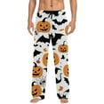 thumbnail image 1 of SJLDQY Mens Halloween Pajamas Pants Wide Leg Pjs Trousers for Men Hallowmas Pumpkin Ghost Elastic Waist Homewear Loungewear With Pocket, 1 of 6