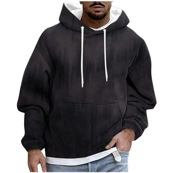 SJLDQY Mens Hoodies Casual Pullover Hooded Sweatshirts for Men Long Sleeve Tie Dye Fall Winter Hoodie With Pocket