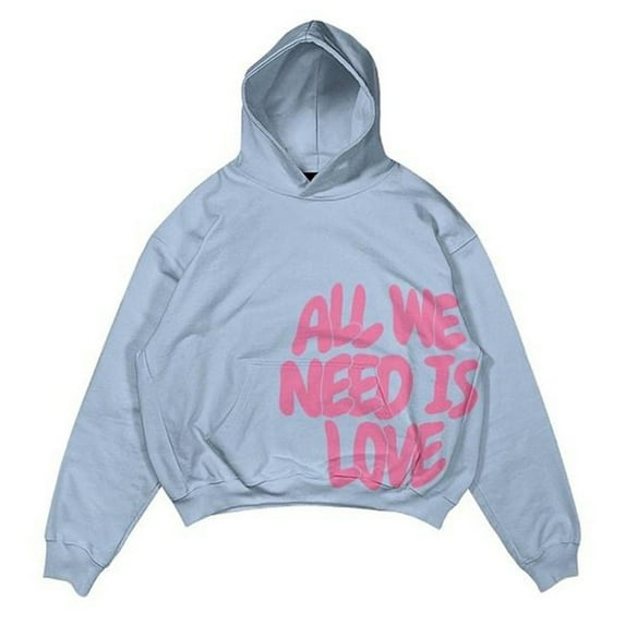 SJLDQY Mens Hoodies Casual Pullover Hooded Sweatshirts for Men Streetwear Hip Hop Letter Graphic Y2K Fall Winter Hoodie With Pocket