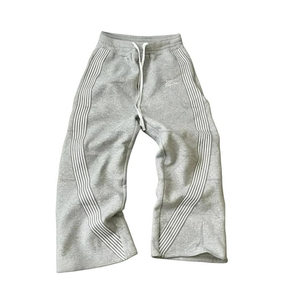 SJLDQY Mens Sports Pants Wide Leg Casual Pants for Men Patchwork Color Elastic Waist Athletic Joggers With Pocket