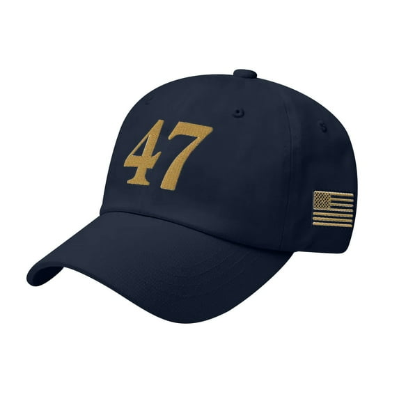 SJLDQY Number 47 Embroidered Baseball Cap Adjustable Patriotism Cap Freedom Hat for Men And Women Navy.One Size