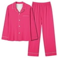 thumbnail image 1 of SJLDQY Pajamas for Women Set Button Down Long Sleeve Shirts and Pants Loungewear Solid Color Sleepwear 2 Piece Pj Sets, 1 of 3