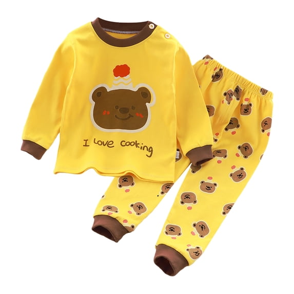 SJLDQY Toddler Girls Pajama Sets Long Sleeve Shirts Pants 2 Piece Pjs Sets Fall Winter Sleepwear Cozy Soft Loungewear Sets for Girls