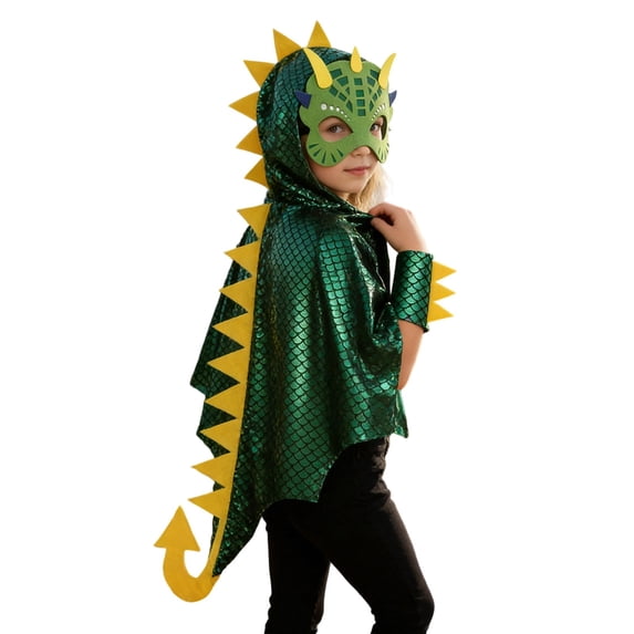 SJLDQY Unisex Boys Girls Dinosaur Dress Up Funny Cloak Outfits Party Stage Performance Clothes Set