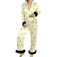 thumbnail image 1 of SJLDQY Valentines Women's Pajamas Set 2 Peice Pjs Set for Women Valentine's Day Bowknot Graphic Long Sleeve Pajama Tops Pants Soft Comfy Homewear Sleepwear Outfits, 1 of 6