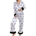 thumbnail image 1 of SJLDQY Valentines Women's Pajamas Set 2 Peice Pjs Set for Women Valentine's Day Bowknot Graphic Long Sleeve Pajama Tops Pants Soft Comfy Homewear Sleepwear Outfits, 1 of 6
