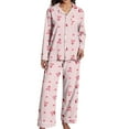 thumbnail image 1 of SJLDQY Valentines Women's Pajamas Set 2 Peice Pjs Set for Women Valentine's Day Love Heart Graphic Long Sleeve Pajama Tops Pants Soft Comfy Homewear Sleepwear Outfits, 1 of 9