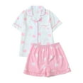 thumbnail image 1 of SJLDQY Valentines Women's Pajamas Set 2 Peice Pjs Set for Women Valentine's Day Love Heart Graphic Short Sleeve Pajama Tops Shorts Soft Comfy Homewear Sleepwear Outfits, 1 of 4