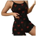 thumbnail image 1 of SJLDQY Valentines Women's Pajamas Set 2 Peice Pjs Set for Women Valentine's Day Love Heart Graphic Sleeveless Pajama Tops Shorts Soft Comfy Homewear Sleepwear Outfits, 1 of 3