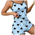thumbnail image 1 of SJLDQY Valentines Women's Pajamas Set 2 Peice Pjs Set for Women Valentine's Day Love Heart Graphic Sleeveless Pajama Tops Shorts Soft Comfy Homewear Sleepwear Outfits, 1 of 4